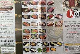 menu of kpot korean bbq hot