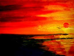 sunset paintings by artistic biplob