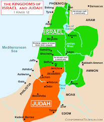 Divided Kingdom Of Northern Israel And Judah Map