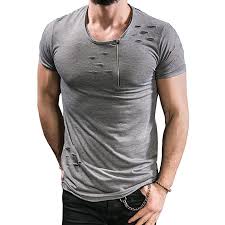 Ripped Zipper T Shirt For Men In 2019 T Shirts Mens