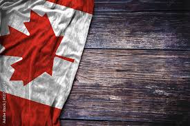 Canada Flag On Wood Background For
