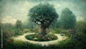 garden of eden with the tree of life