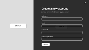create animated overlay signup form