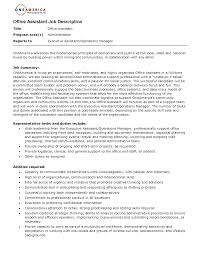 Office Assistant Job Description Resume Under Fontanacountryinn Com