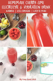 cherry lime homemade electrolyte drink