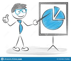Stick Figure With Pie Chart Vector Stock Illustration