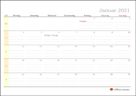 Als kostenlosen service bieten wir ihnen hier aktuelle kalender und jahresplaner zum download an. Kostenlose Kalendervorlagen 2021 Fur Word Und Excel Office Lernen Com