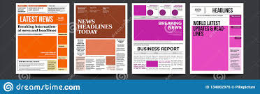 Newspaper Cover Set Vector With Text And Images Daily