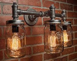 Mason Jar Light Fixture Industrial
