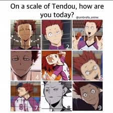 Set of 11 images designed to gauge student emotions.(harry potter, dogs, captain america, frozen, crocs, bucky. On A Scale Of Tendou How Are You Today Meme Anime Memes