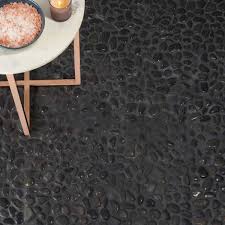 ivy hill tile sle cobblestone obsidian black pebble mosaic tile