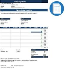 Work Order Invoice Template Microsoft Excel In Word Sokobanj Mychjp