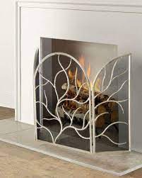 Silver Leaf Fireplace Screen