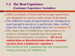 1 4the Meal Experience 1 5customer Service Bhm 1203 Introduction To
