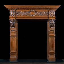 Baroque Antique Wood Fireplace Mantel