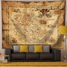qcwn pirate map tapestry treasure