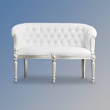 isabella sofa in silver and white faux