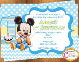 Mickey Mouse 1st Birthday Invitation Etsy