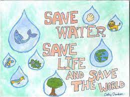 poster on save life save water and