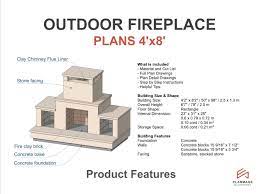 Outdoor Fireplace Plans 4x8 Ft Pdf Diy