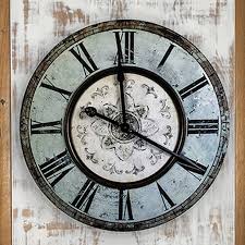 Huge Romantically Distressed Wall Clock