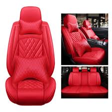 Car Seat Cover Red Pu Leather Front