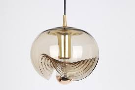 Large Smoked Glass Pendant Light From