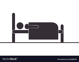 Person Silhouette In Bed Icon Royalty