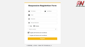 registration form design in html css