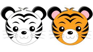 Black and white tiger drawing at getdrawings #22267875. Cute Tiger Cartoon Head Free Template Ppt Premium Download 2020