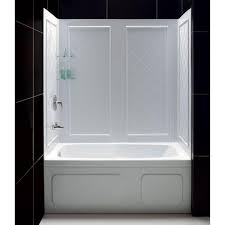 Did i searched for even the top most popular now save up to buy at lowes carries. Dreamline Qwall Tub 28 32 In D X 56 To 60 In W X 60 In H 4 Piece Easy Up Adhesive Tub Surround In White Shbw 1360603 01 The Home Depot
