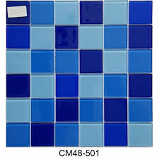 Aqua Blue Crystal Glass Mosaic Tiles At