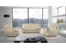 Cream Leather Sofa Set For