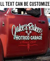 vine hot rod garage door art