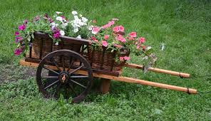 27 wheelbarrow flower planter ideas for