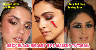 grey black smokey eye makeup tutorial