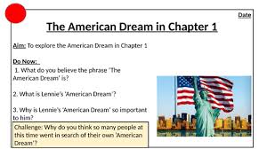 Of mice and men, chapter 1. The American Dream In Chapter 1 Of Mice And Men Teaching Resources