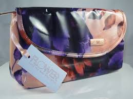 flower double zip foldover makeup bag