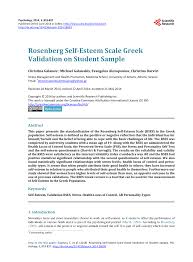 It is developed by you can use the results of the scale to your awareness and to reflect on your current feelings. Pdf Rosenberg Self Esteem Scale Greek Validation On Student Sample