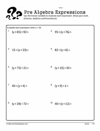 simplify expressions worksheets