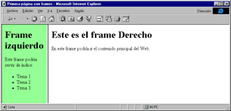 frames en html slide set