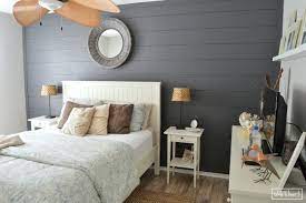 shiplap wall diy accent wall bedroom