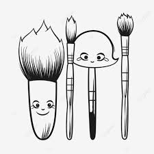 three brushes with a funny face on them