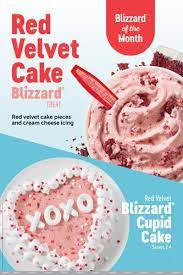 Dairy Queen Red Velvet Blizzard Cupid Cake gambar png