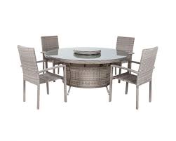 rattan round dining table and chairs