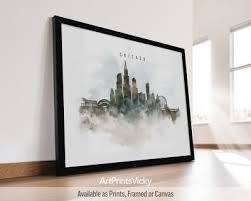 Chicago Skyline Poster In Watercolor