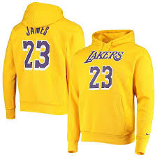 The lids lakers pro shop has all the authentic lakers jerseys, hats, tees, conference champions apparel and more at www.lids.com. Men S Nike Lebron James Gold Los Angeles Lakers Name Number Fleece Pullover Hoodie