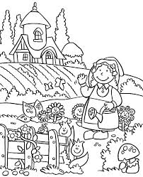 Spring Garden Coloring Pages Coloring