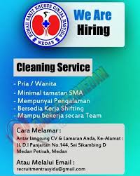 Perusahaan membuka lowongan untuk bidang pekerjaan operasional toko penempatan posisi berikut ini lokasi pekerjaan medan. Lowongan Kerja Jakarta Cleaning Service Diutamakan Wanita Cari Kerja