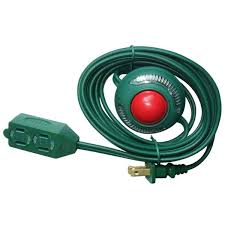 Not sure if this is in a garage or basement but they come in short lengths and have flat wire and 90 degree male ends i'll check what they have at the home depot today. Home Accents Holiday 6 Ft 16 2 3 Outlet Extension Cord With Footswitch Green Kab 13 The Home Depot